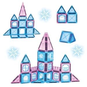 23 Piece Magnetic Castle Building Tiles Set for Kids Educational STEM Construction Toy Strong Magnet Blocks Creative Learning Puzzle Toy Safe ABS Plastic Building Toy for Boys and Girls